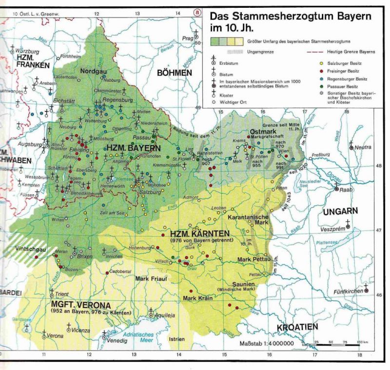 Das alte Stammesherzogtum  Bayern Geschichtsatlas, Verlag: Cornelsen-Schulverlage